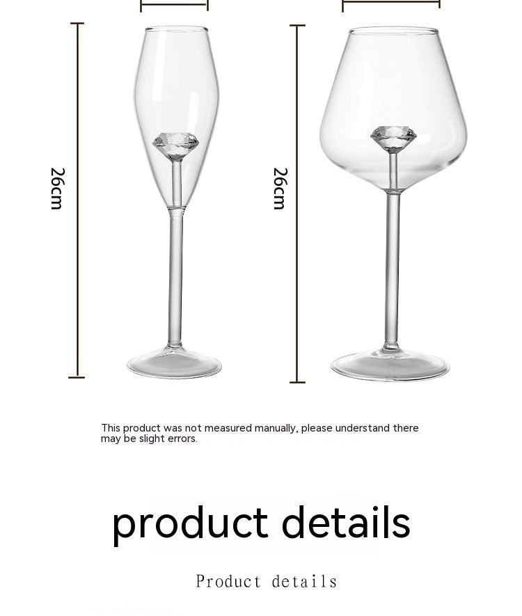 Creative Borosilicate Glass Diamonds Red Wine Glass Champagne Goblet