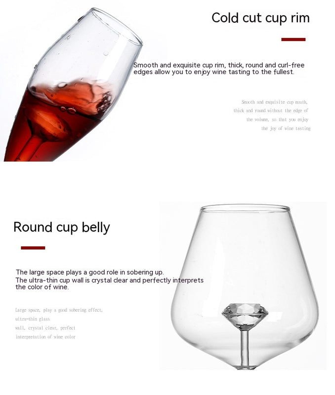 Creative Borosilicate Glass Diamonds Red Wine Glass Champagne Goblet
