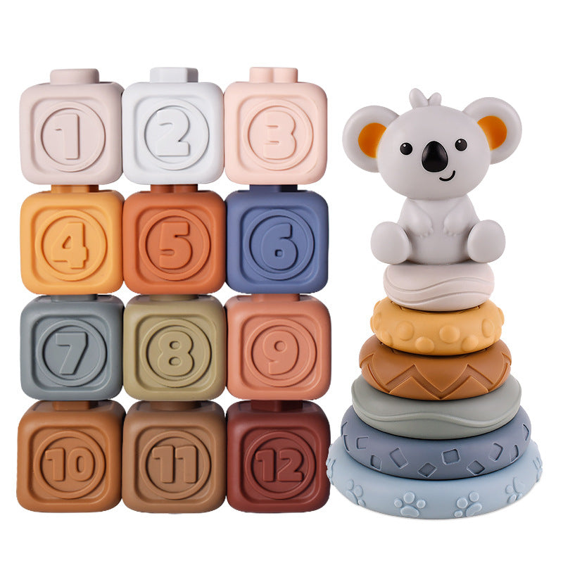 Infant Puzzle Building Blocks Cognitive Relief Square Soft Building Blocks Jenga