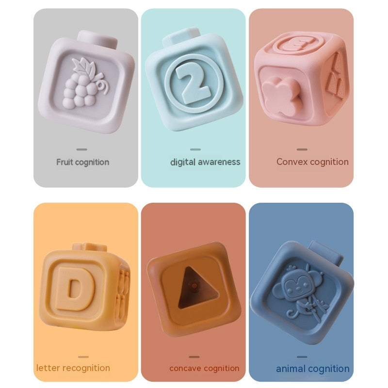 Infant Puzzle Building Blocks Cognitive Relief Square Soft Building Blocks Jenga