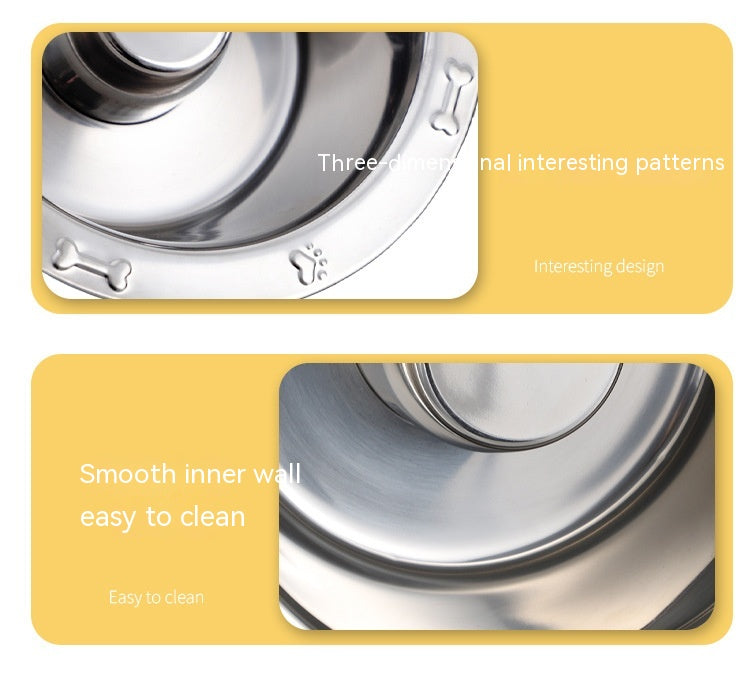 Pet Slow Food Stainless Steel Bowl And Tableware