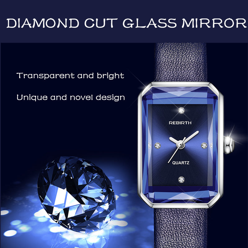 Quadratische Diamant-Gürtel-Mode künstlerische exquisite Quarzuhr
