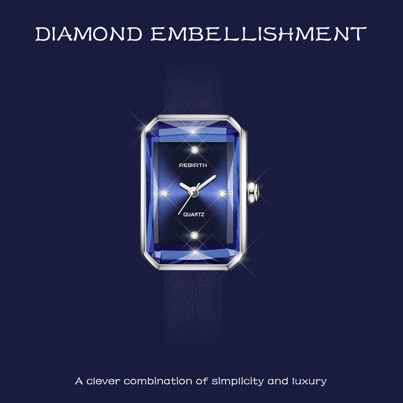 Quadratische Diamant-Gürtel-Mode künstlerische exquisite Quarzuhr