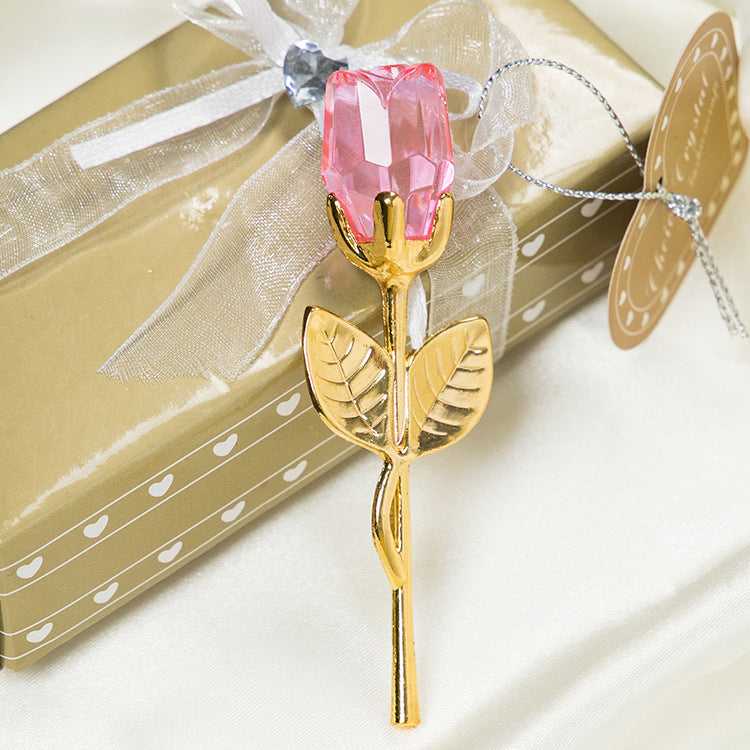 Crystal Metal Rose Valentine's Day Small Gift Wedding
