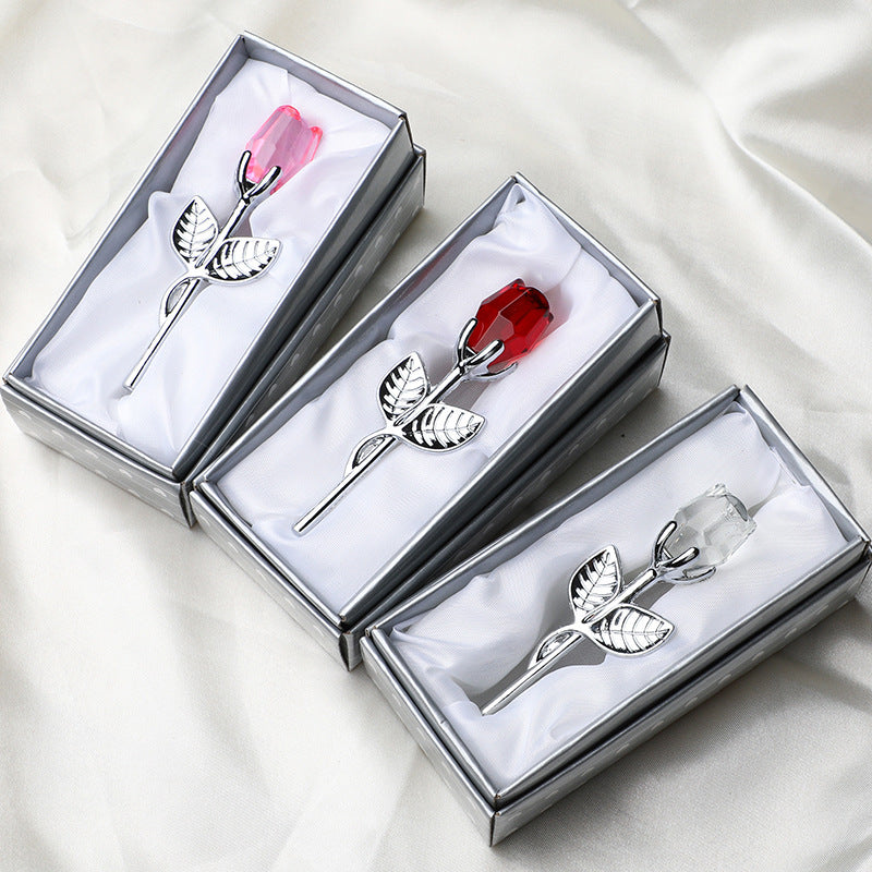 Crystal Metal Rose Valentine's Day Small Gift Wedding
