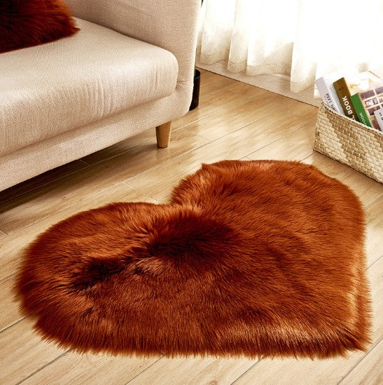 Tapete felpudo em forma de coração, antiderrapante, carpete macio, tapete de chão, manta, almofada de sofá, apoio para pés, tapetes para sala de estar, decoração de casa