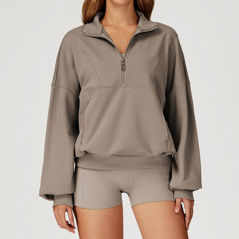 Casual Sweatshirt Zipper Windproof Warm All-matching Loose Sportswear