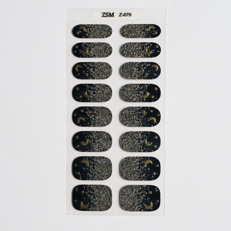 16 Finger Diamond Nail Sticker 3D Waterproof