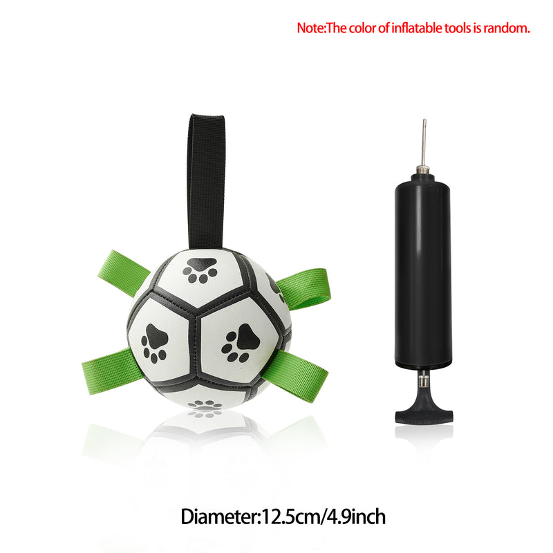 Brinquedo interativo de futebol para cães, bola de futebol inflada, brinquedo de treinamento para cães, borda externa, bolas de collie para cães grandes, suprimentos para animais de estimação