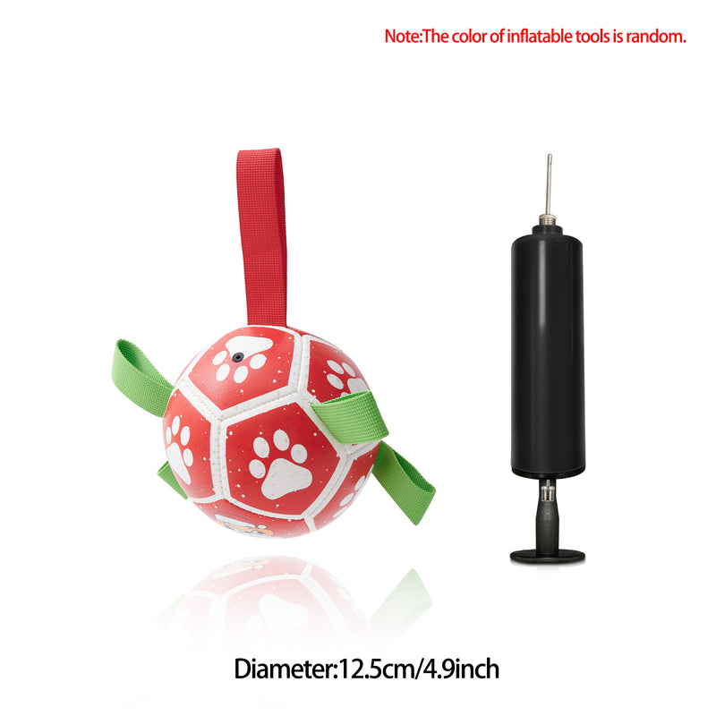 Brinquedo interativo de futebol para cães, bola de futebol inflada, brinquedo de treinamento para cães, borda externa, bolas de collie para cães grandes, suprimentos para animais de estimação