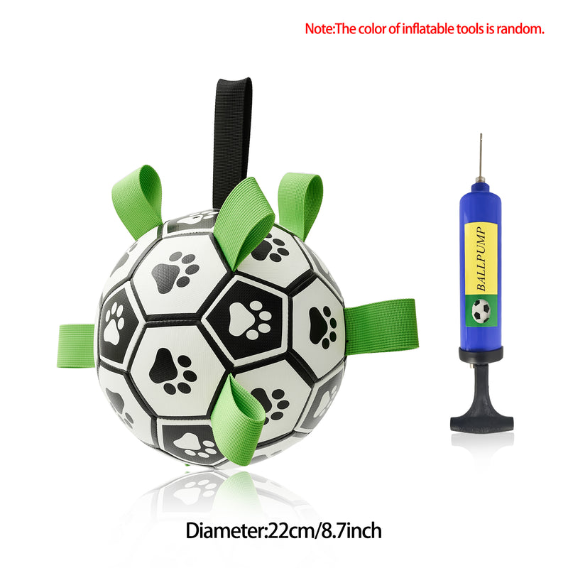 Brinquedo interativo de futebol para cães, bola de futebol inflada, brinquedo de treinamento para cães, borda externa, bolas de collie para cães grandes, suprimentos para animais de estimação