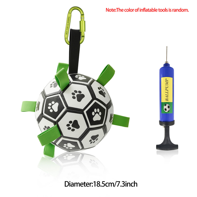 Brinquedo interativo de futebol para cães, bola de futebol inflada, brinquedo de treinamento para cães, borda externa, bolas de collie para cães grandes, suprimentos para animais de estimação