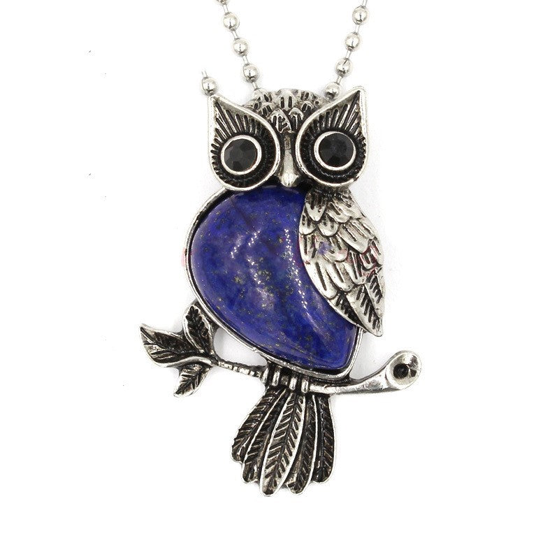 Natural Crystal Vintage Owl Pendant Pendant