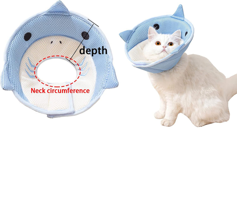 Coleira Isabelina para Gatos em Forma de Tubarão, Suave e Respirável, Proteção de Pescoço Confortável para Gatinhos, Anti-lambedura para Cuidados e Pós-operatório