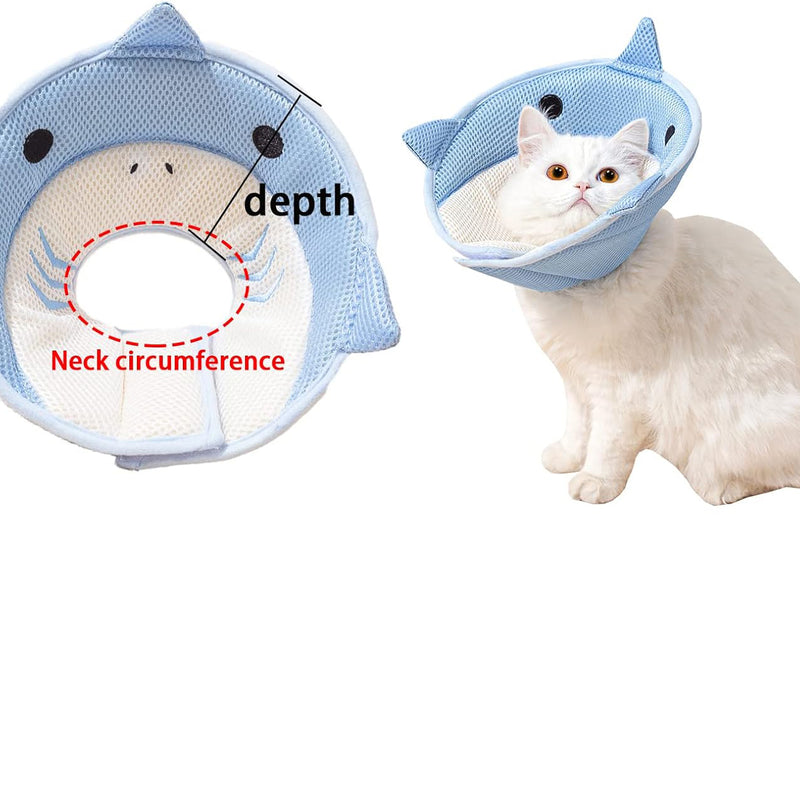 Coleira Isabelina para Gatos em Forma de Tubarão, Suave e Respirável, Proteção de Pescoço Confortável para Gatinhos, Anti-lambedura para Cuidados e Pós-operatório