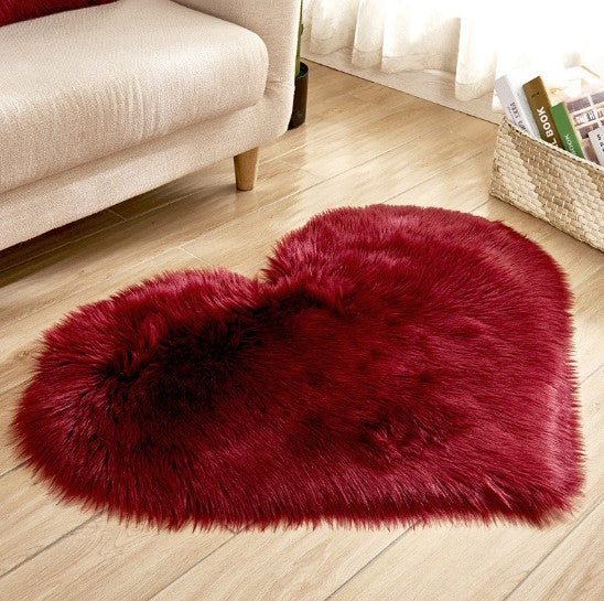 Tapete felpudo em forma de coração, antiderrapante, carpete macio, tapete de chão, manta, almofada de sofá, apoio para pés, tapetes para sala de estar, decoração de casa