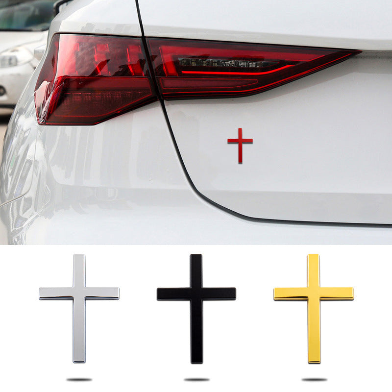 3D-Kreuz-Metallaufkleber für Autos, Autoaufkleber für die Stoßstange