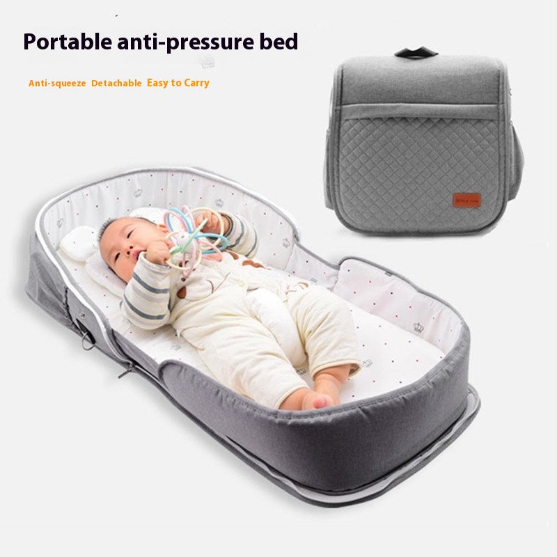 Cama de bebé para cama, berço dobrável e portátil para recém-nascido