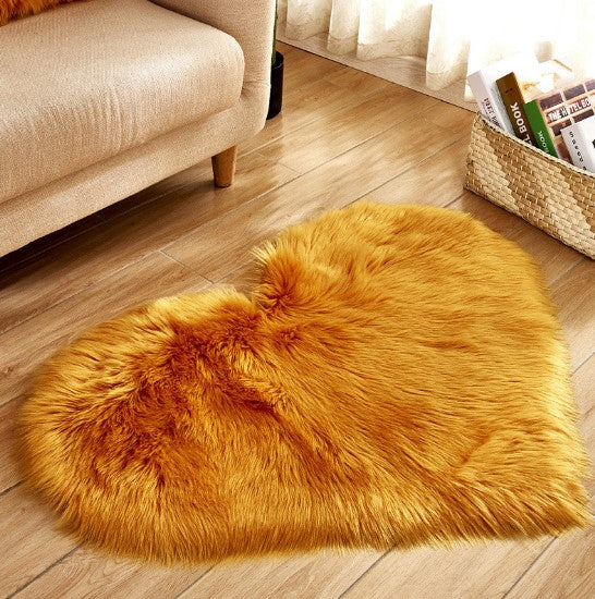 Tapete felpudo em forma de coração, antiderrapante, carpete macio, tapete de chão, manta, almofada de sofá, apoio para pés, tapetes para sala de estar, decoração de casa