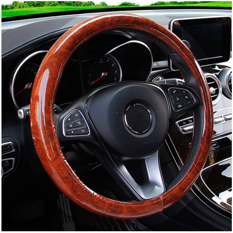 Peach Wood Grain Car Steering Wheel Cover