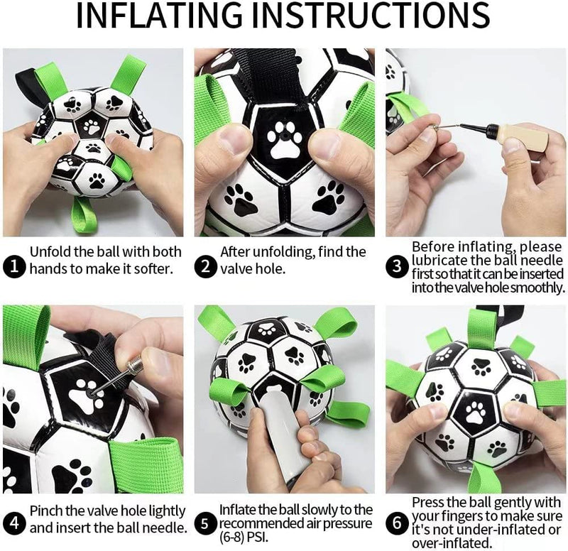 Brinquedo interativo de futebol para cães, bola de futebol inflada, brinquedo de treinamento para cães, borda externa, bolas de collie para cães grandes, suprimentos para animais de estimação
