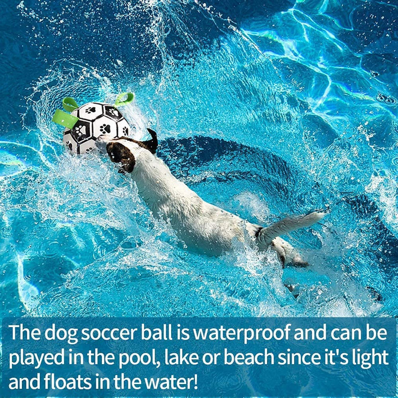 Brinquedo interativo de futebol para cães, bola de futebol inflada, brinquedo de treinamento para cães, borda externa, bolas de collie para cães grandes, suprimentos para animais de estimação