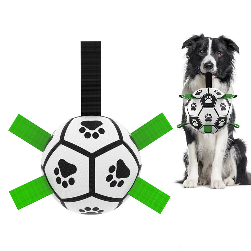 Brinquedo interativo de futebol para cães, bola de futebol inflada, brinquedo de treinamento para cães, borda externa, bolas de collie para cães grandes, suprimentos para animais de estimação