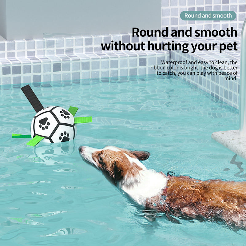 Brinquedo interativo de futebol para cães, bola de futebol inflada, brinquedo de treinamento para cães, borda externa, bolas de collie para cães grandes, suprimentos para animais de estimação