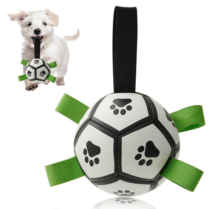 Brinquedo interativo de futebol para cães, bola de futebol inflada, brinquedo de treinamento para cães, borda externa, bolas de collie para cães grandes, suprimentos para animais de estimação