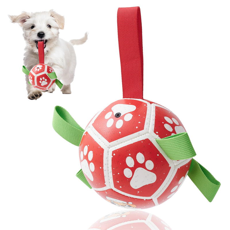 Brinquedo interativo de futebol para cães, bola de futebol inflada, brinquedo de treinamento para cães, borda externa, bolas de collie para cães grandes, suprimentos para animais de estimação