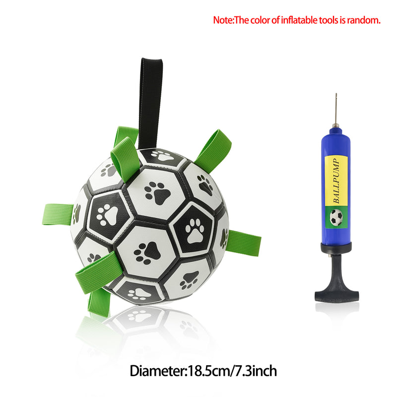 Brinquedo interativo de futebol para cães, bola de futebol inflada, brinquedo de treinamento para cães, borda externa, bolas de collie para cães grandes, suprimentos para animais de estimação
