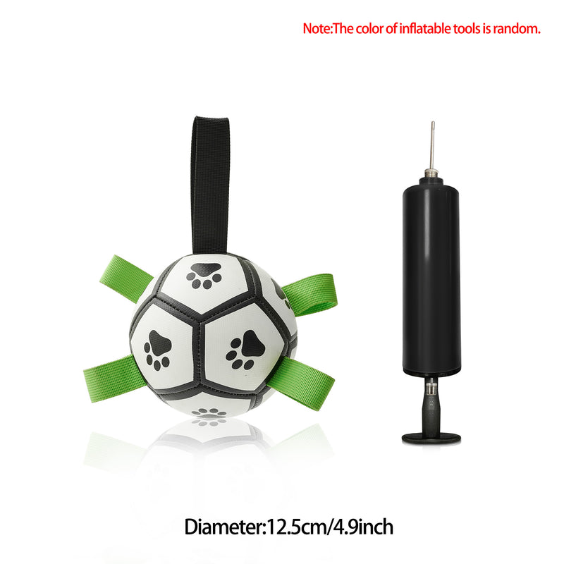 Brinquedo interativo de futebol para cães, bola de futebol inflada, brinquedo de treinamento para cães, borda externa, bolas de collie para cães grandes, suprimentos para animais de estimação