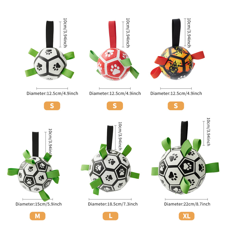 Brinquedo interativo de futebol para cães, bola de futebol inflada, brinquedo de treinamento para cães, borda externa, bolas de collie para cães grandes, suprimentos para animais de estimação