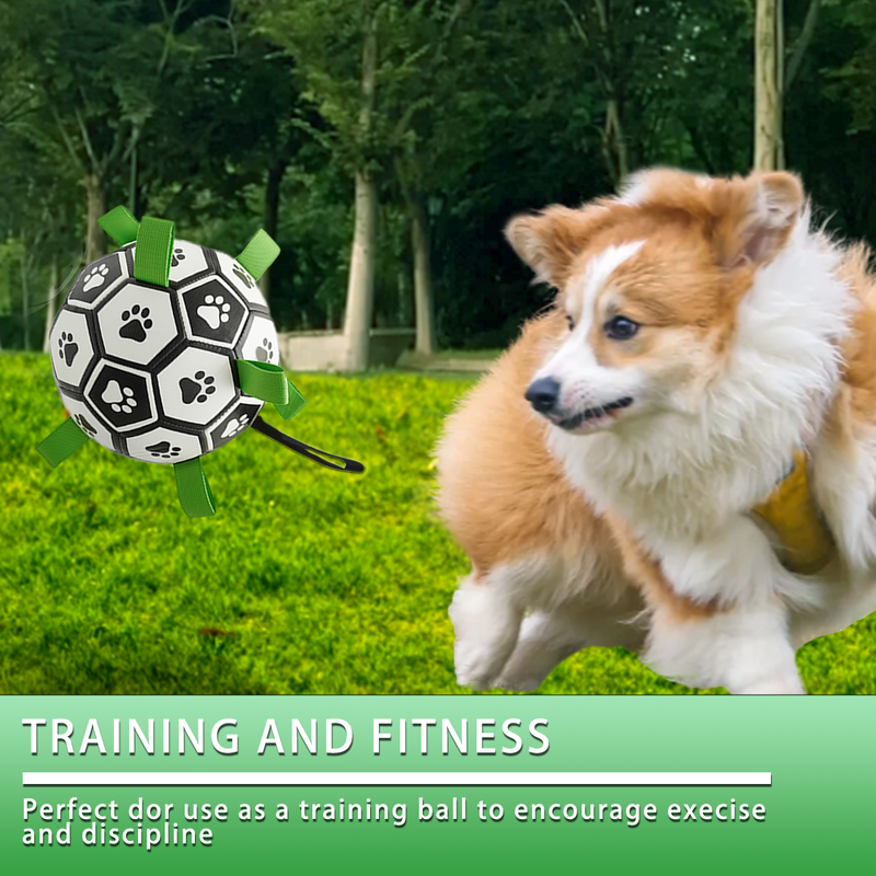 Brinquedo interativo de futebol para cães, bola de futebol inflada, brinquedo de treinamento para cães, borda externa, bolas de collie para cães grandes, suprimentos para animais de estimação