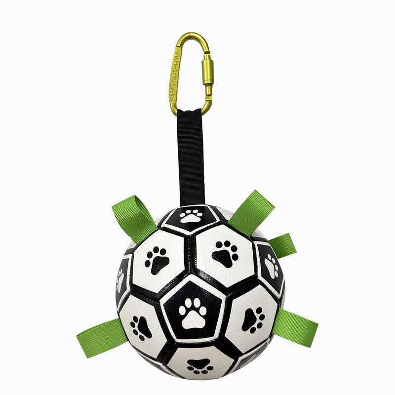 Brinquedo interativo de futebol para cães, bola de futebol inflada, brinquedo de treinamento para cães, borda externa, bolas de collie para cães grandes, suprimentos para animais de estimação