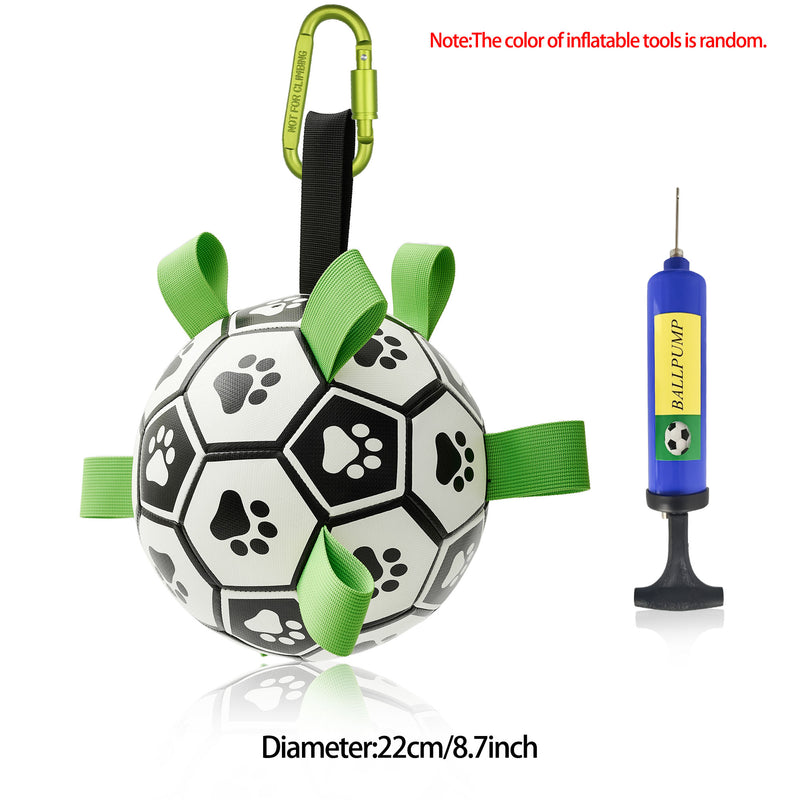 Brinquedo interativo de futebol para cães, bola de futebol inflada, brinquedo de treinamento para cães, borda externa, bolas de collie para cães grandes, suprimentos para animais de estimação