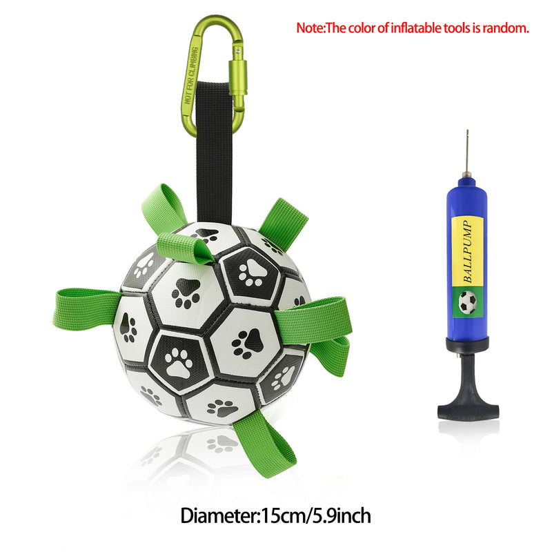 Brinquedo interativo de futebol para cães, bola de futebol inflada, brinquedo de treinamento para cães, borda externa, bolas de collie para cães grandes, suprimentos para animais de estimação