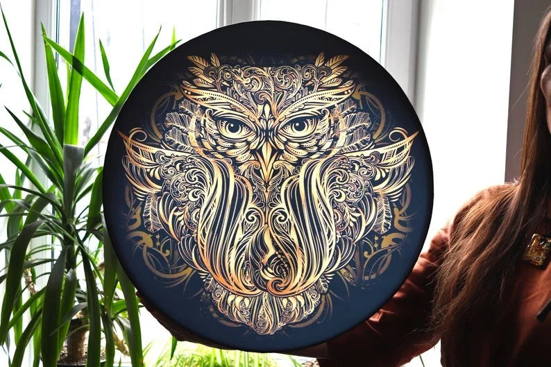 Home Fashion Shaman Drum Owl Print