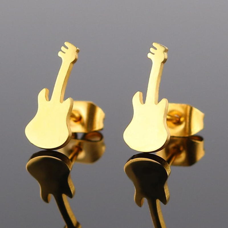 Brincos de cravar com ornamento de violino, estilo europeu e americano, simples e doce, bijuteria transfronteiriça
