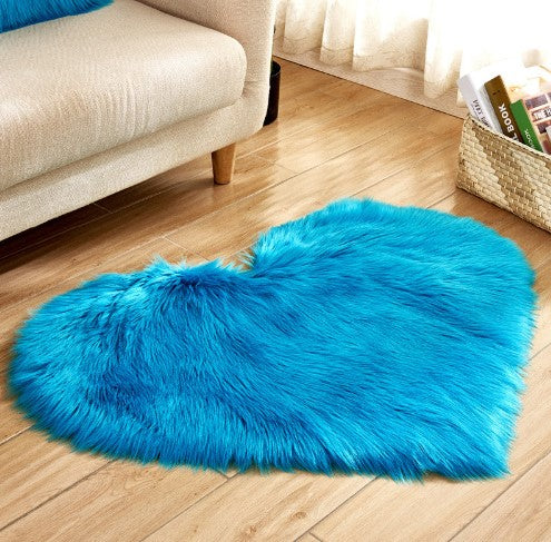 Tapete felpudo em forma de coração, antiderrapante, carpete macio, tapete de chão, manta, almofada de sofá, apoio para pés, tapetes para sala de estar, decoração de casa