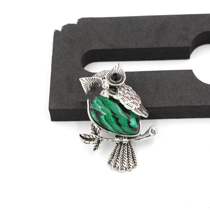 Natural Crystal Vintage Owl Pendant Pendant