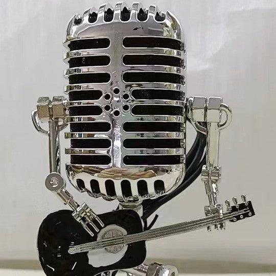 Metall-Mikrofon-Gitarre mit Licht Heimdekoration
