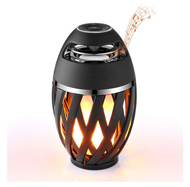 Coluna Bluetooth com Efeito de Chama para Decoração de Casa