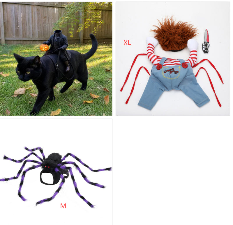 Halloween pet traje cão de estimação roupas engraçadas ajustável cão cosplay traje assustador traje festa reuniões