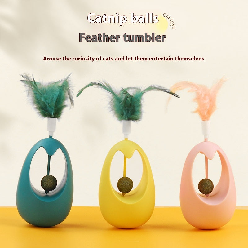 Brinquedo de Morder para Gatos com Bola de Erva-gateira e Baloiço