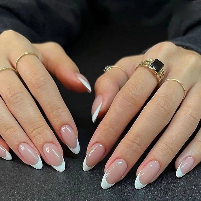 White Toned Minimalist Subtly Alluring French Style Press On Nails