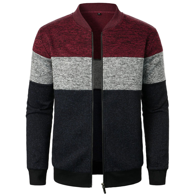 Schwerer Color-Block-Strickpullover für Herren