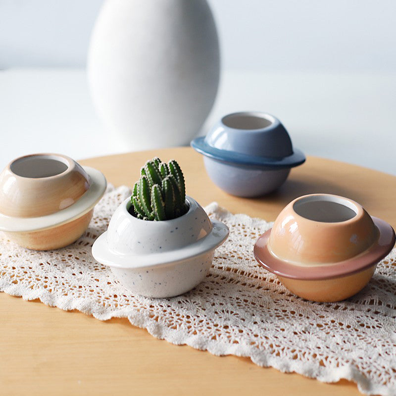 Creative Planet Shape Ceramic Flower Pot