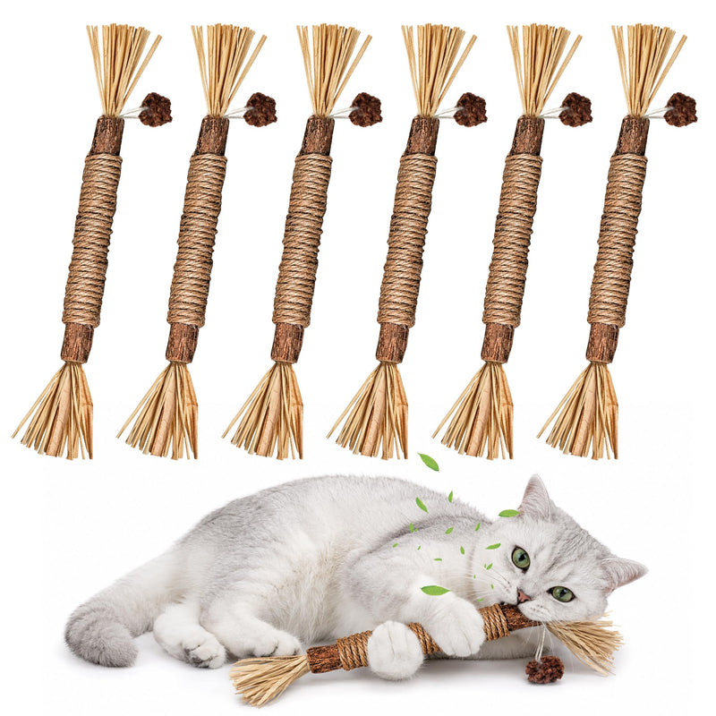 Varas de Silvervine Brinquedos de Roer para Gatos de Interior Cuidados Dentários Limpeza de Dentes, Brinquedos de Roer Naturais para Gatinhos e Gatos para a Saúde, Vara de Roer para Gatos Adequada para Todas as Raças de Gatos que Roem de Forma Agressiva