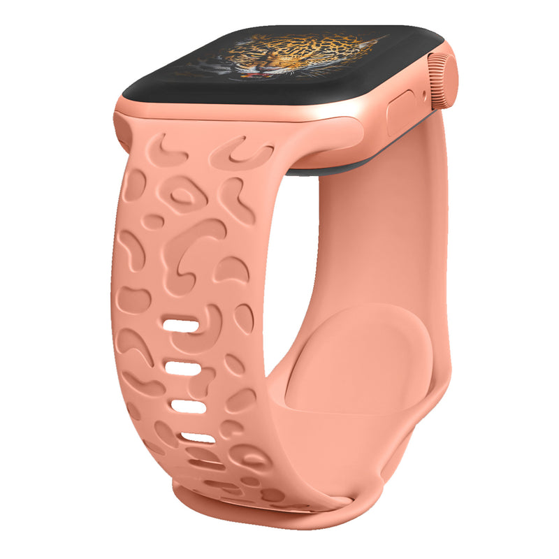 Applicable Watch Strap Watchs8ultra Laser Carving Embossed Leopard Print Butterfly Clasp Silicone